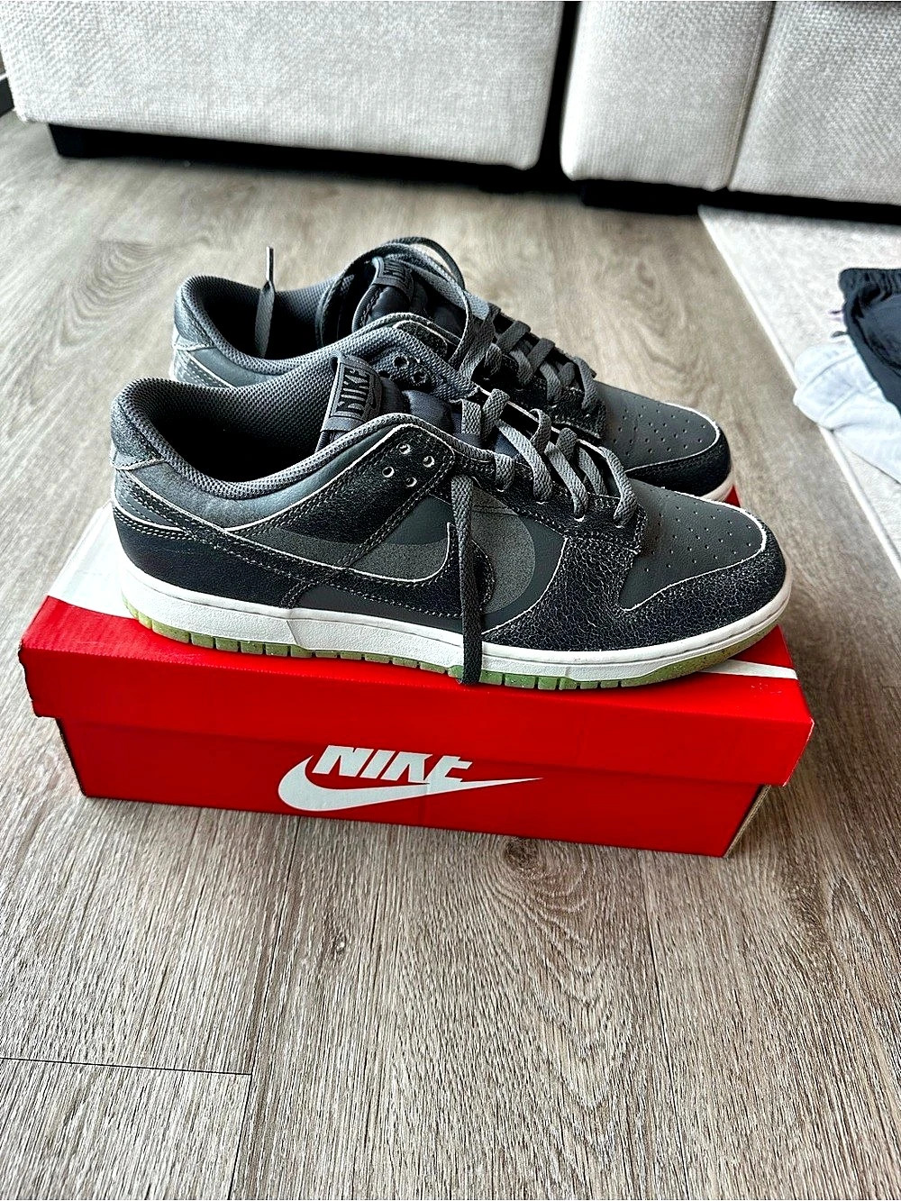 Nike Dunk Low Top Sneakers in Black & Gray US 11.5